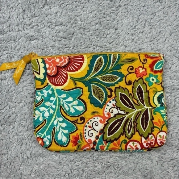 Vera Bradley Bag Womens Bright Yellow Cosmetics Organizer Purse Travel Work Trip - Picture 4 of 4